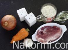 Rice porridge with meat: recipes and cooking secrets Rice porridge with pork